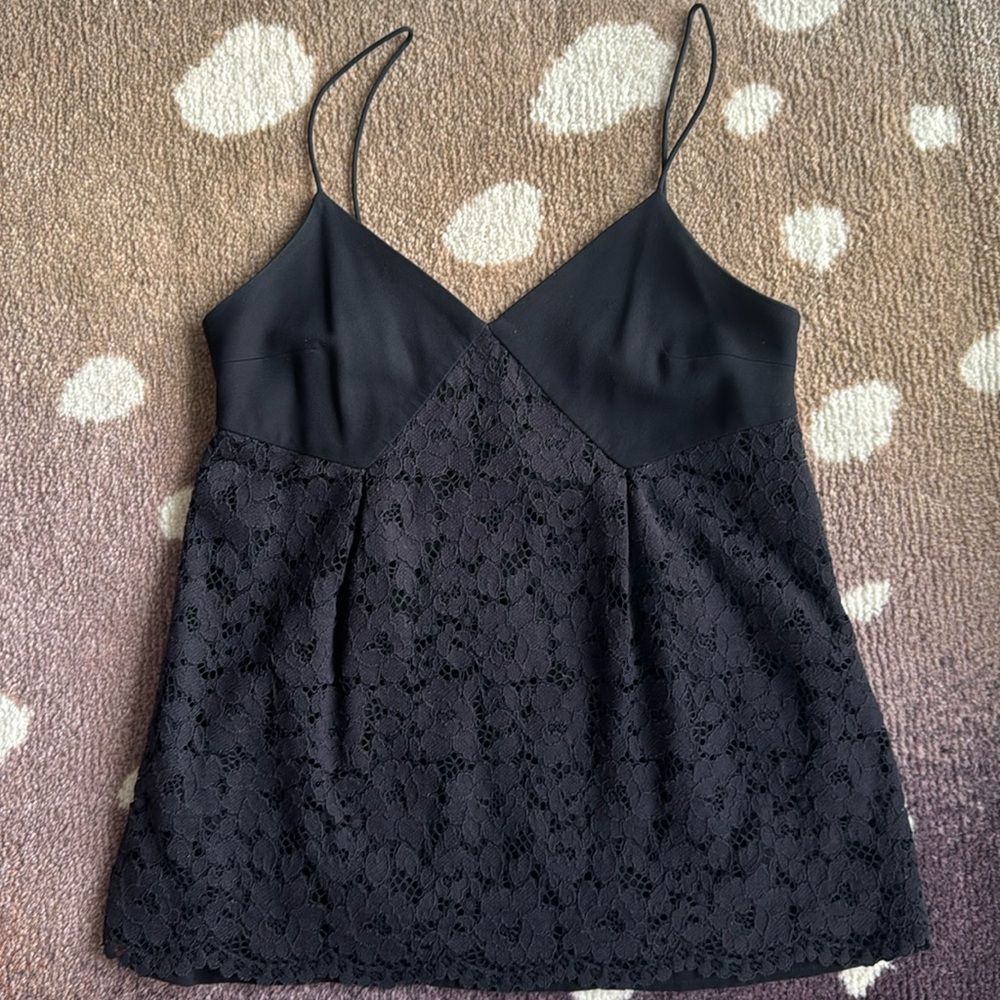 Black Floral Lace Tank Top